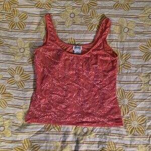 Vibrant Coral Lace Camisole